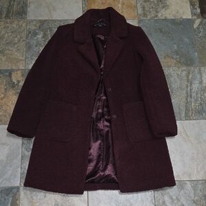 French Connection Deep Burgundy Teddy Jacket